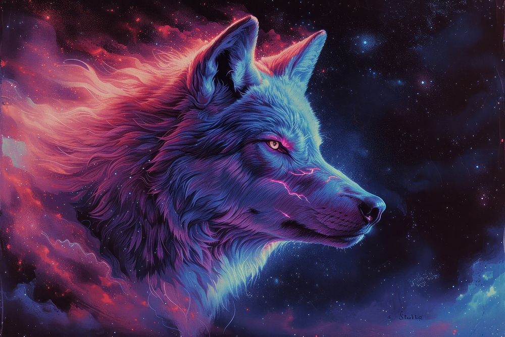 Star space wolf animal mammal.