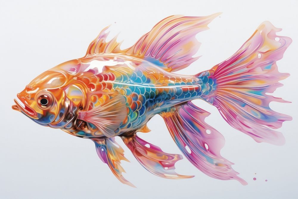Creature goldfish animal art.