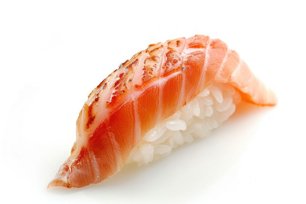 1 bite Nigiri sushi seafood rice dish.