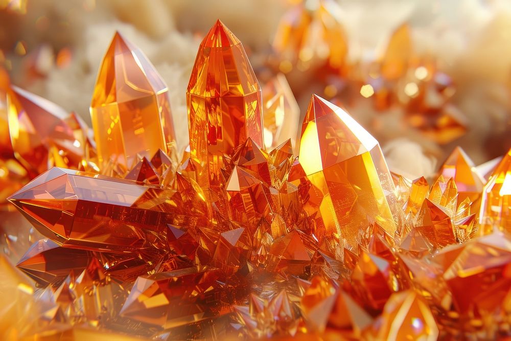 Orange crystal backgrounds gemstone mineral.