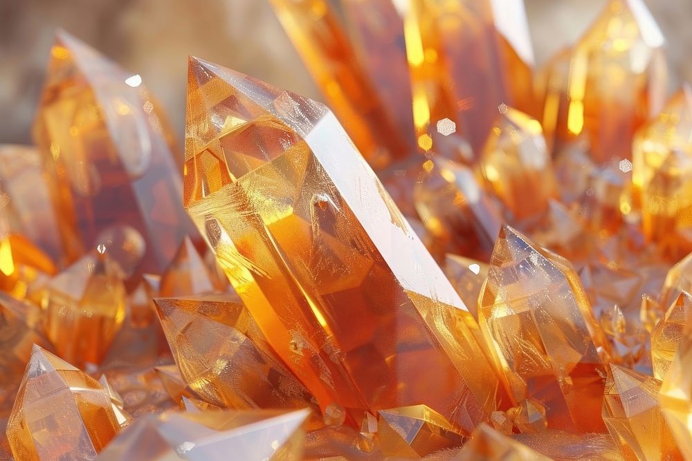 Orange crystal backgrounds gemstone jewelry.