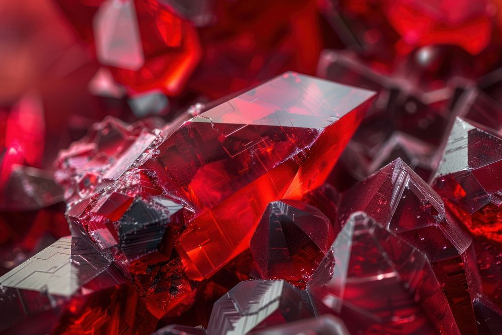 Red crystal backgrounds gemstone mineral.