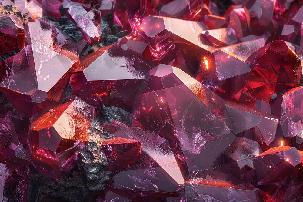 Red crystal backgrounds mineral quartz.