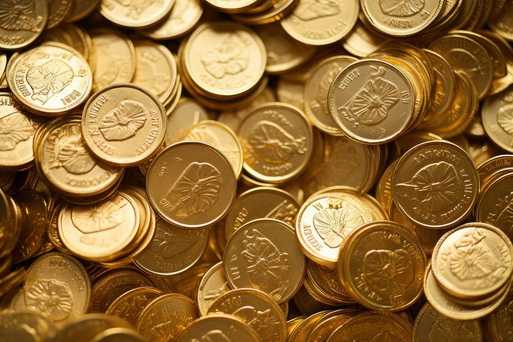 Gold coins backgrounds money accessories.
