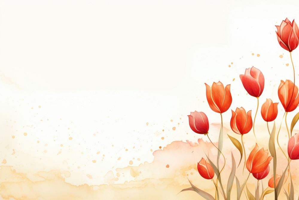 Tulip watercolor background backgrounds painting flower.