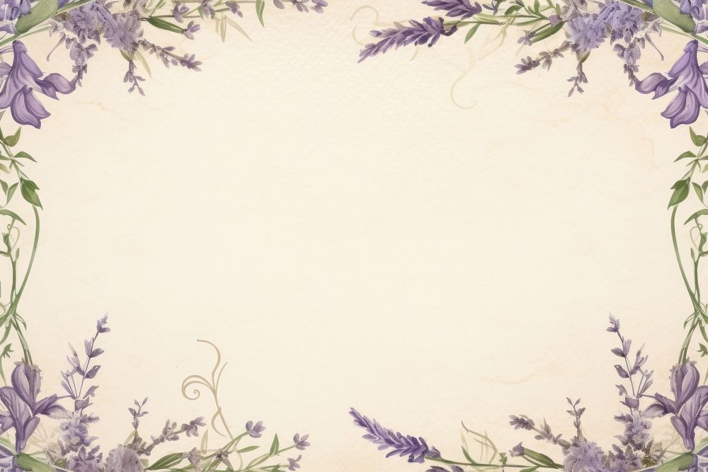 Lavender frame simple style backgrounds pattern flower.