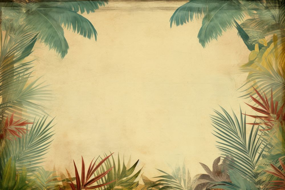 Palm leaves backgrounds painting outdoors.