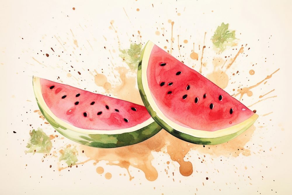 Watermelon watercolor background watermelon fruit plant.