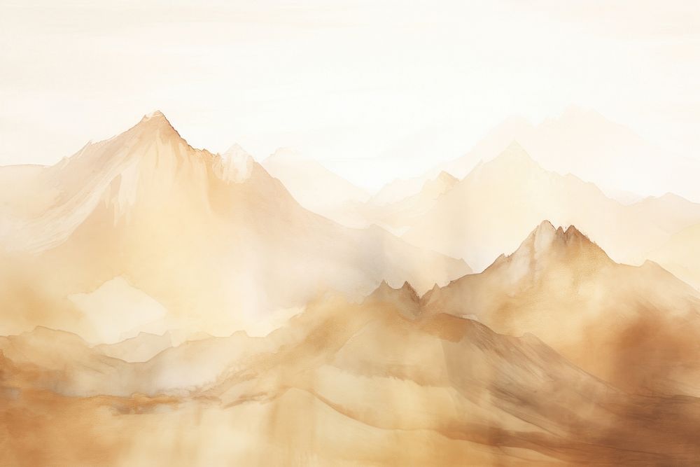 Watercolor mountain background backgrounds landscape nature.