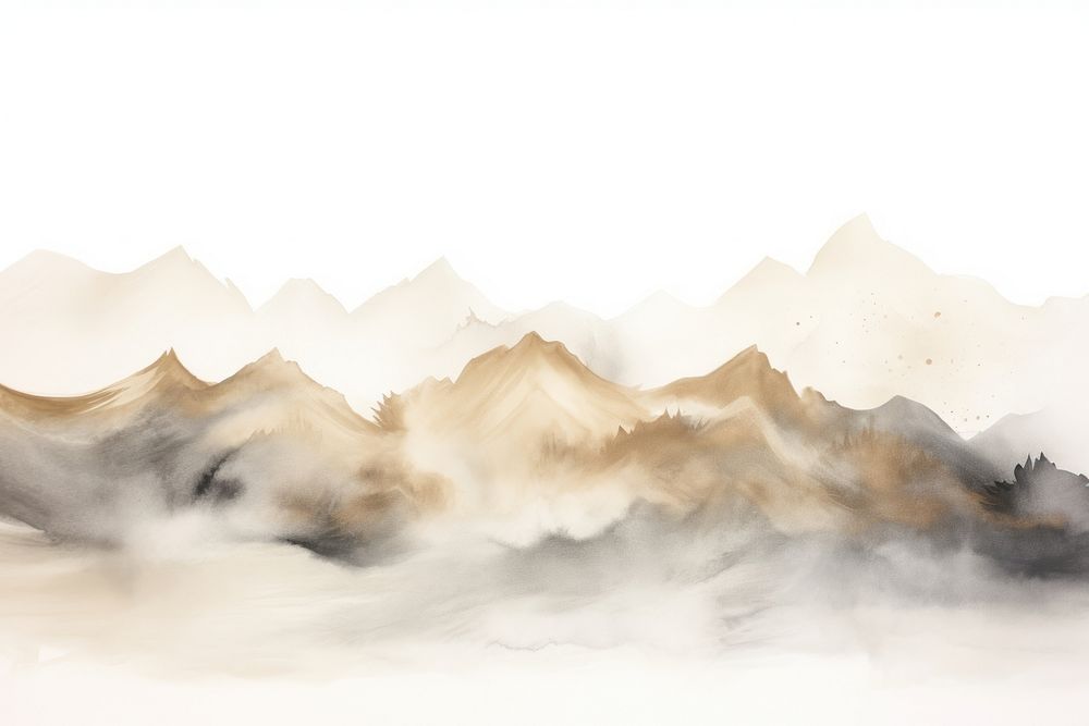 Watercolor mountain background backgrounds nature mist.