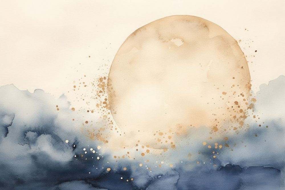 Watercolor background moon backgrounds astronomy nature.