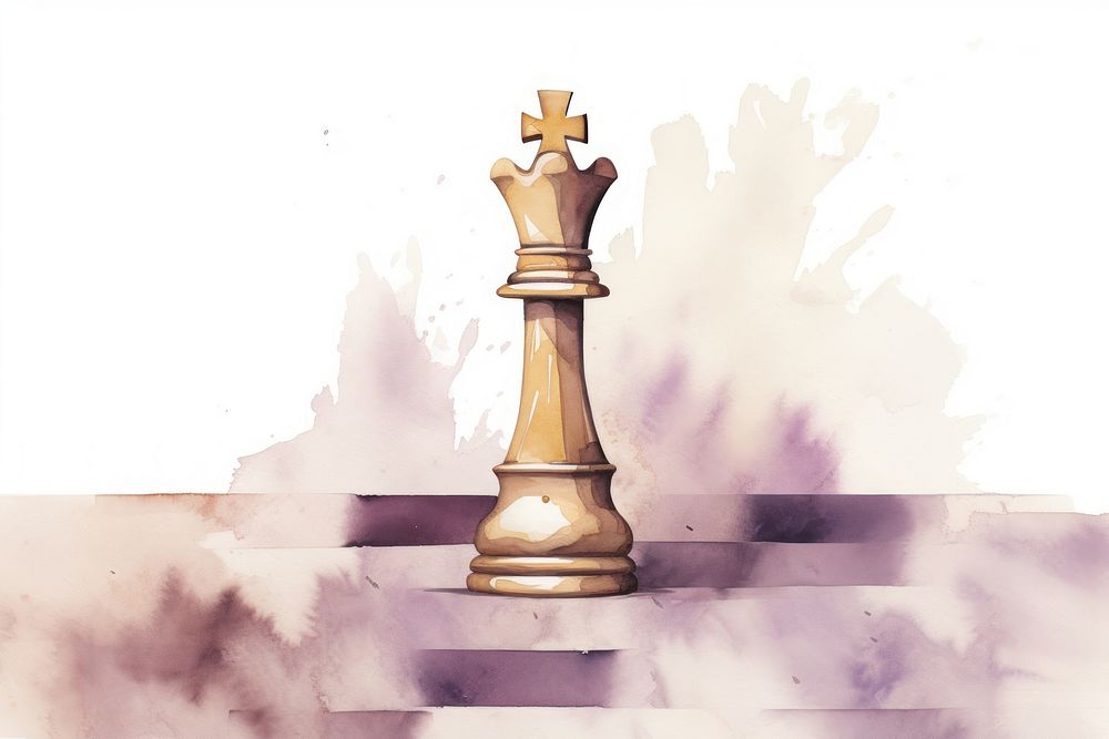 Chess piece watercolor minimal background chess game chess piece.