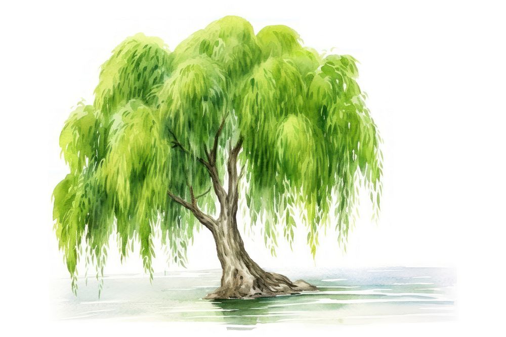 Background willow tree plant tranquility outdoors.