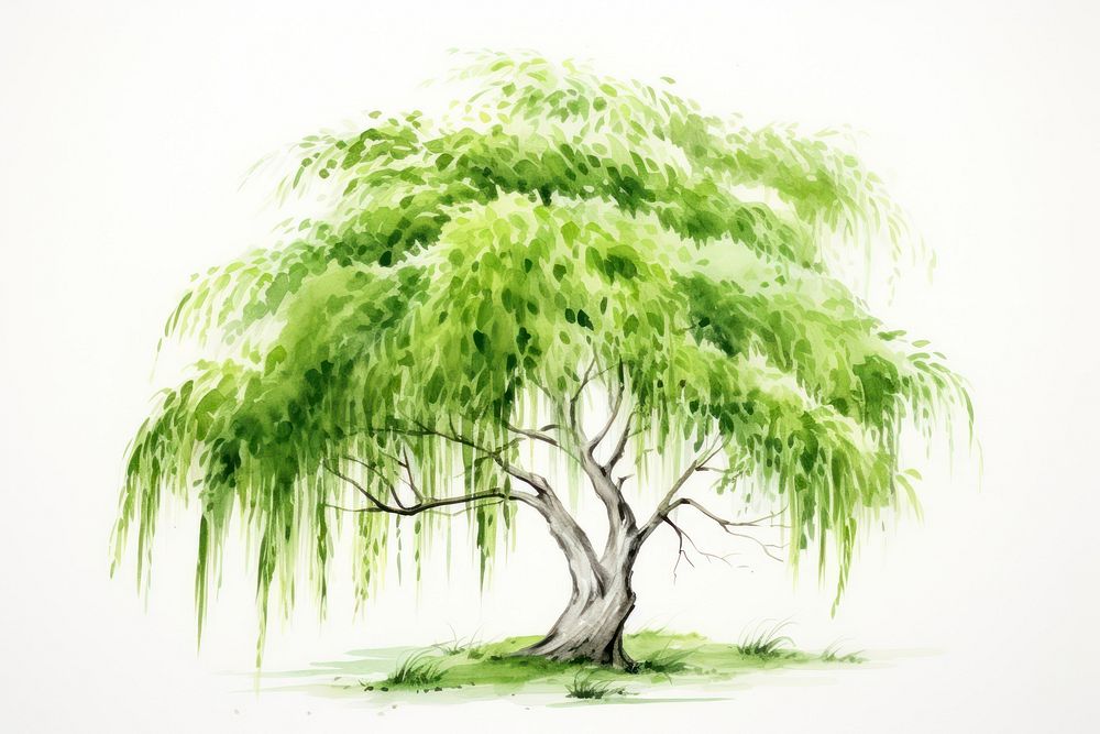 Background willow tree plant tranquility vegetation.