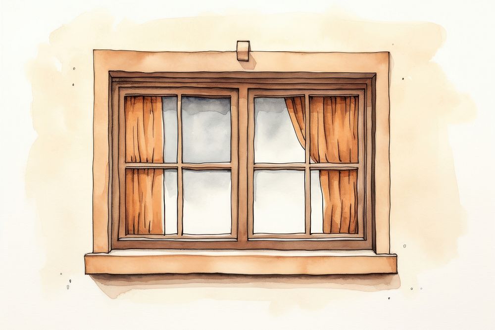 Window cartoon sketch architecture.