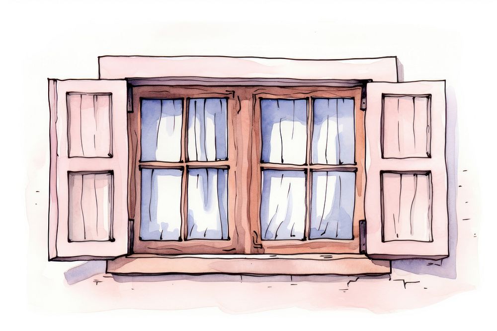 Window furniture cartoon sketch.