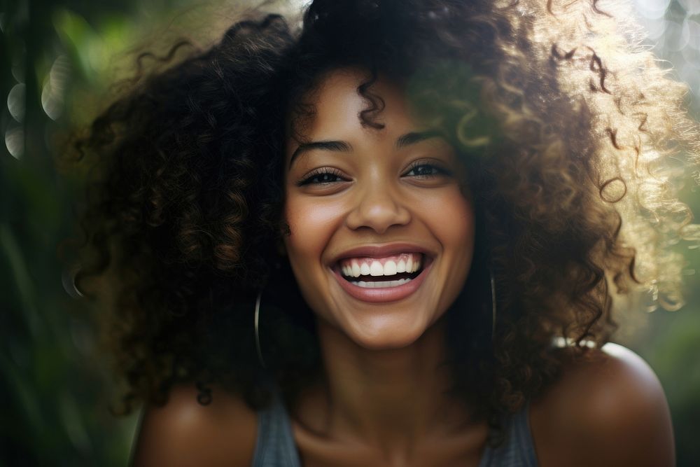 Lifestyle teen Black Woman laughing.