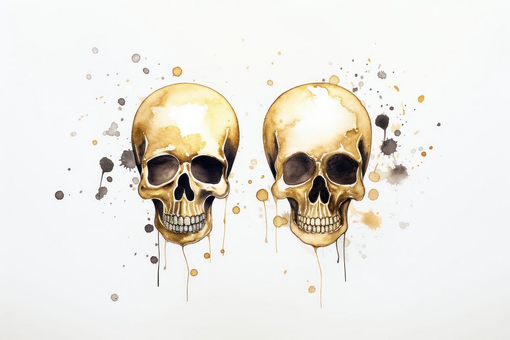 About skulls watercolor background anthropology creativity spooky.
