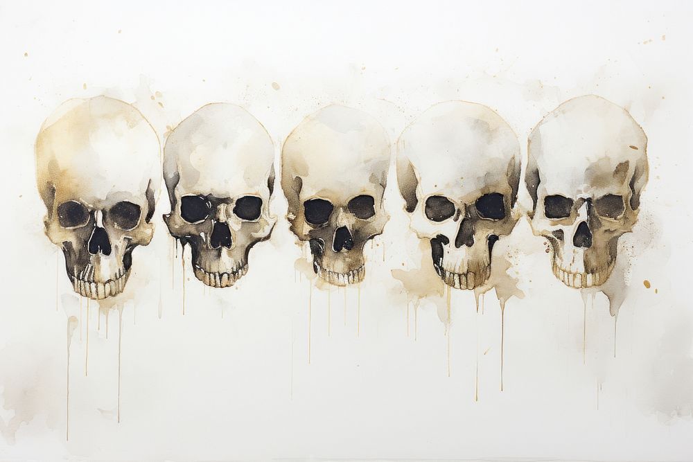 About skulls watercolor background painting art creativity.