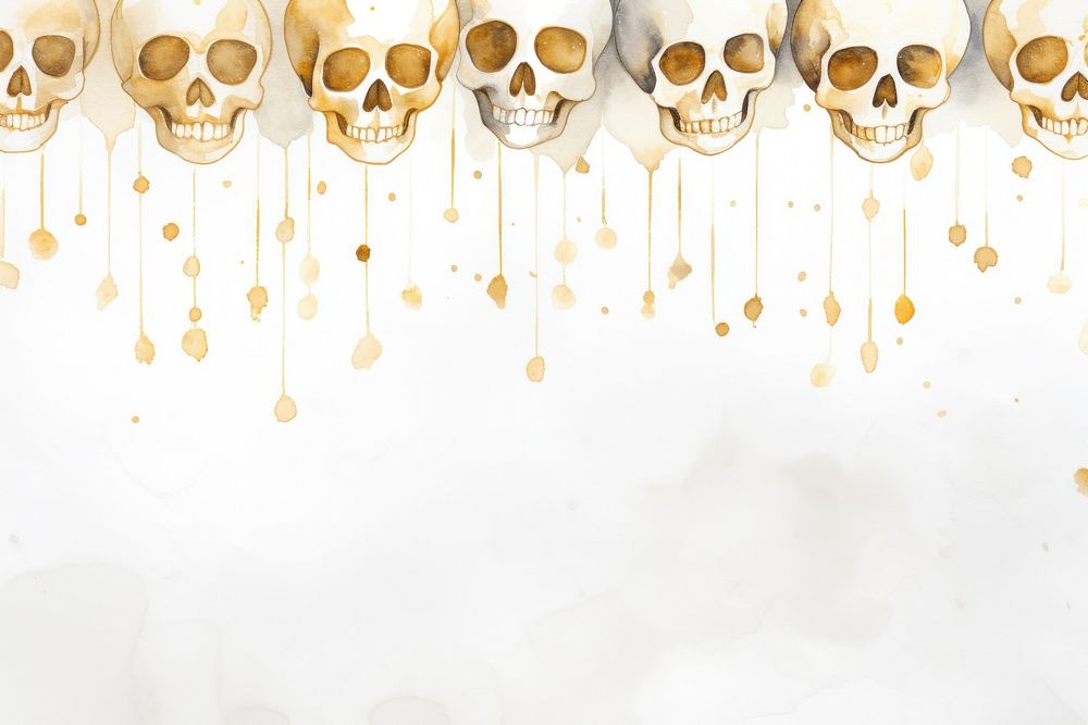 About skulls watercolor background celebration pattern yellow.