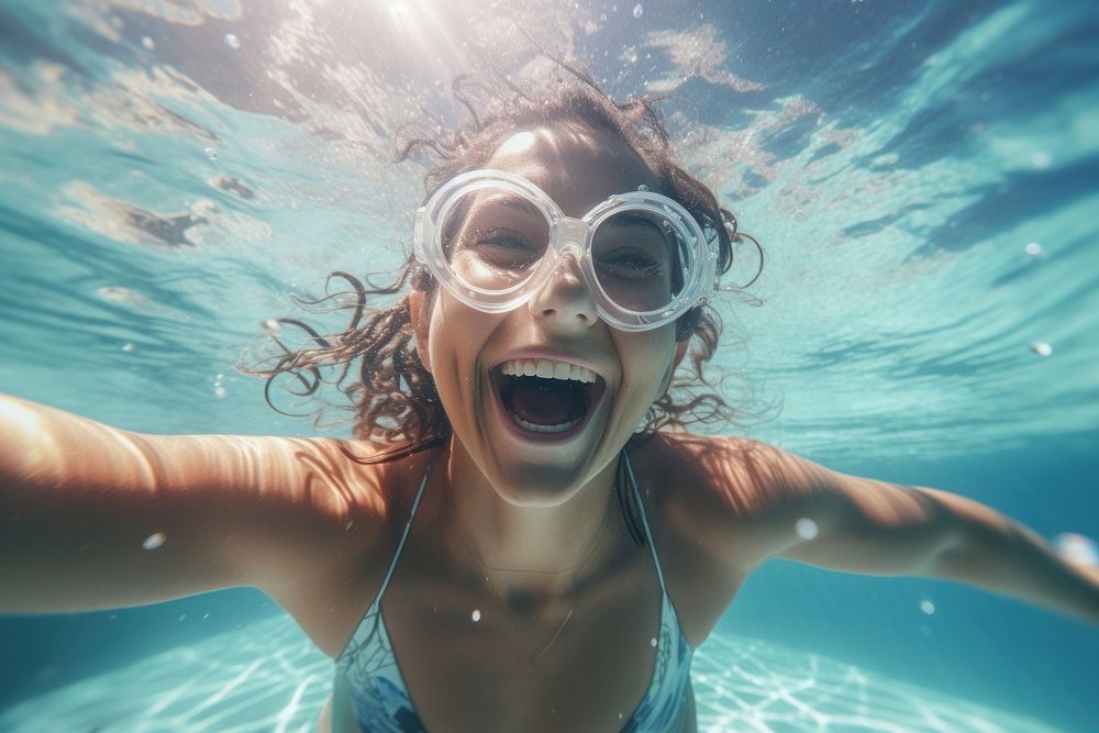 Summer underwater swimming glasses.