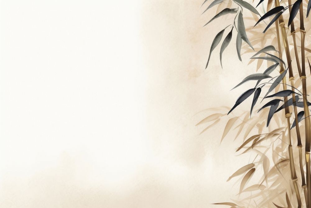 Bamboo watercolor minimal background backgrounds plant copy space.
