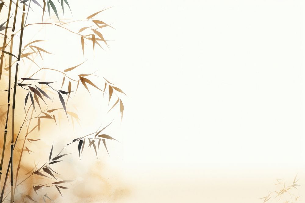 Bamboo watercolor minimal background backgrounds plant copy space.