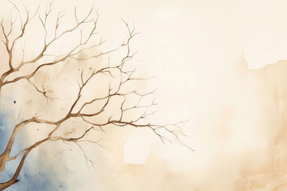 Bare tree watercolor minimal background backgrounds painting nature.