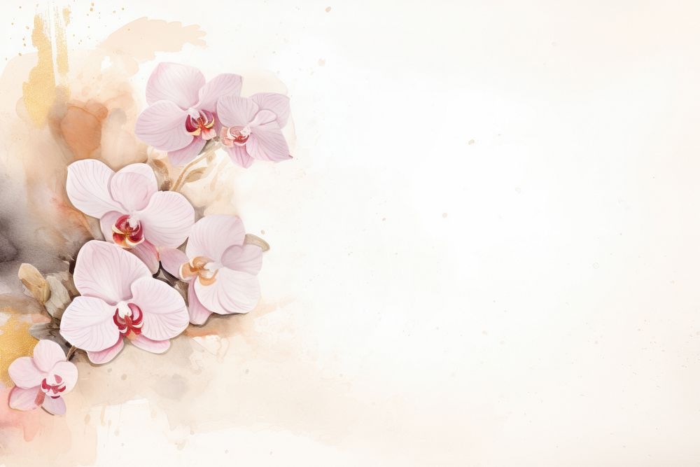 Moth Orchid watercolor minimal background blossom flower orchid.