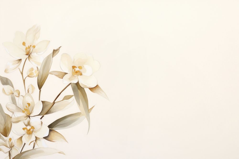 Dendrobium Orchid watercolor minimal background flower orchid plant.