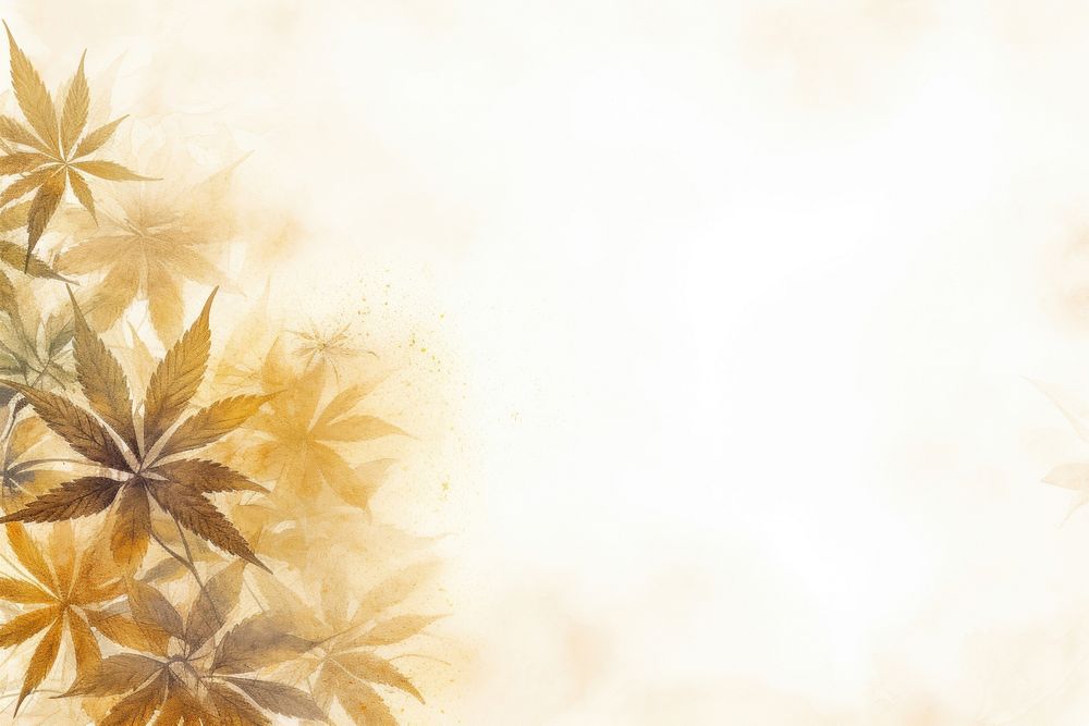 Cannabis watercolor minimal background backgrounds plant gold.