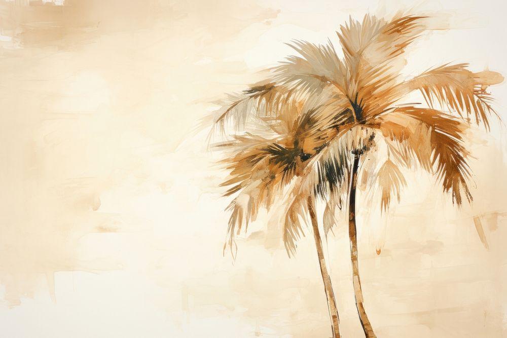 Coconut tree watercolor background painting backgrounds plant.