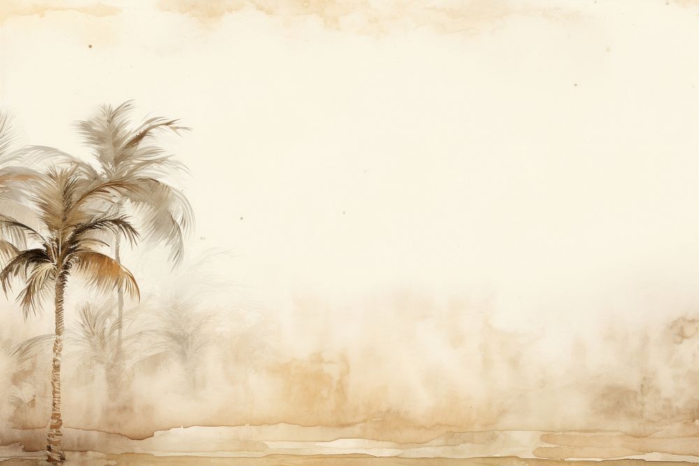 Coconut tree watercolor background painting backgrounds outdoors.