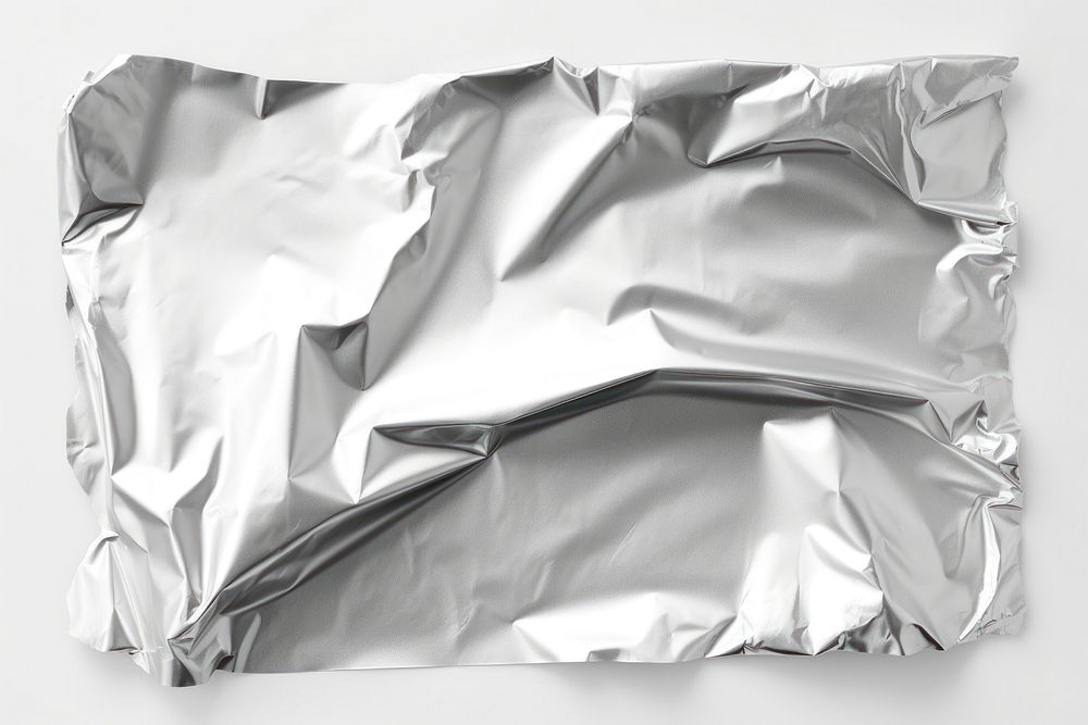 Aluminium foil texture paper backgrounds white background crumpled.