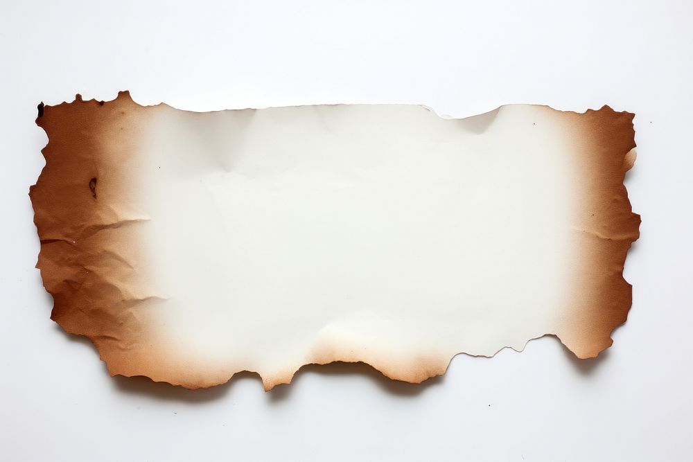 Burnt paper backgrounds torn white background.