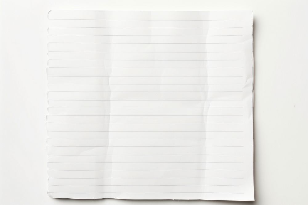 Line notebook paper white page white background.