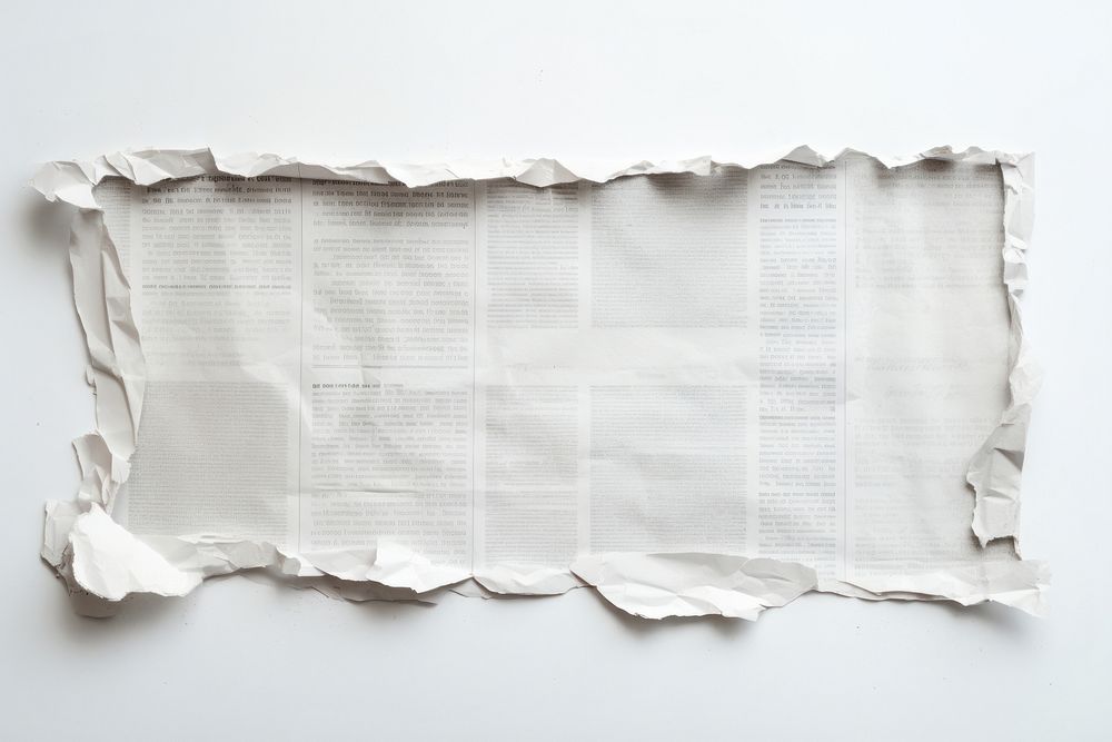 Newspaper document white white background.