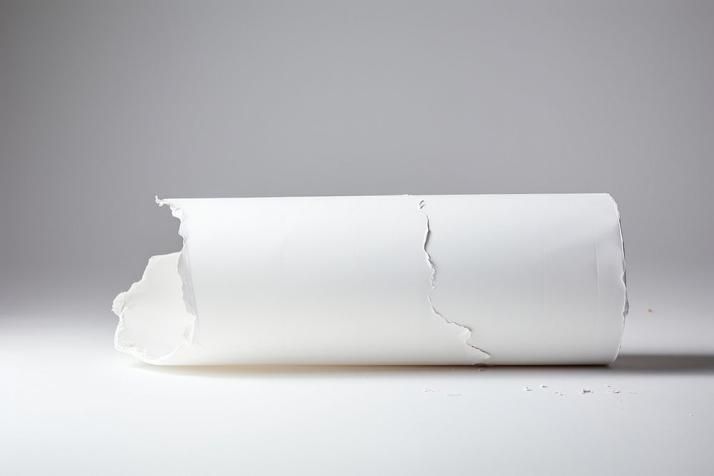 Rolled paper white white background porcelain.