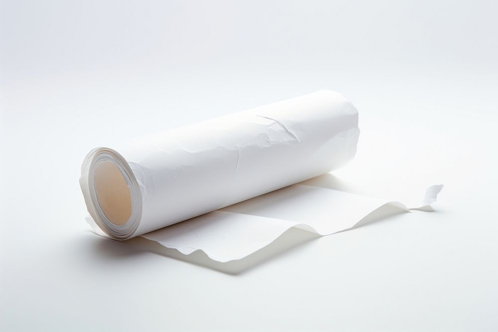 Rolled paper white white background cylinder.