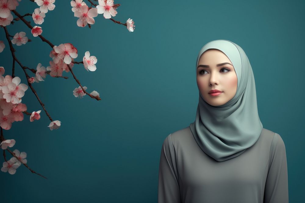 Hijab portrait flower hijab.