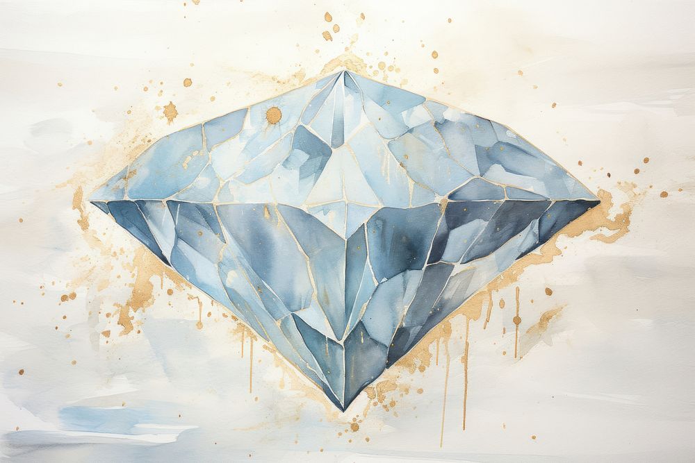 Diamond watercolor background gemstone jewelry accessories.