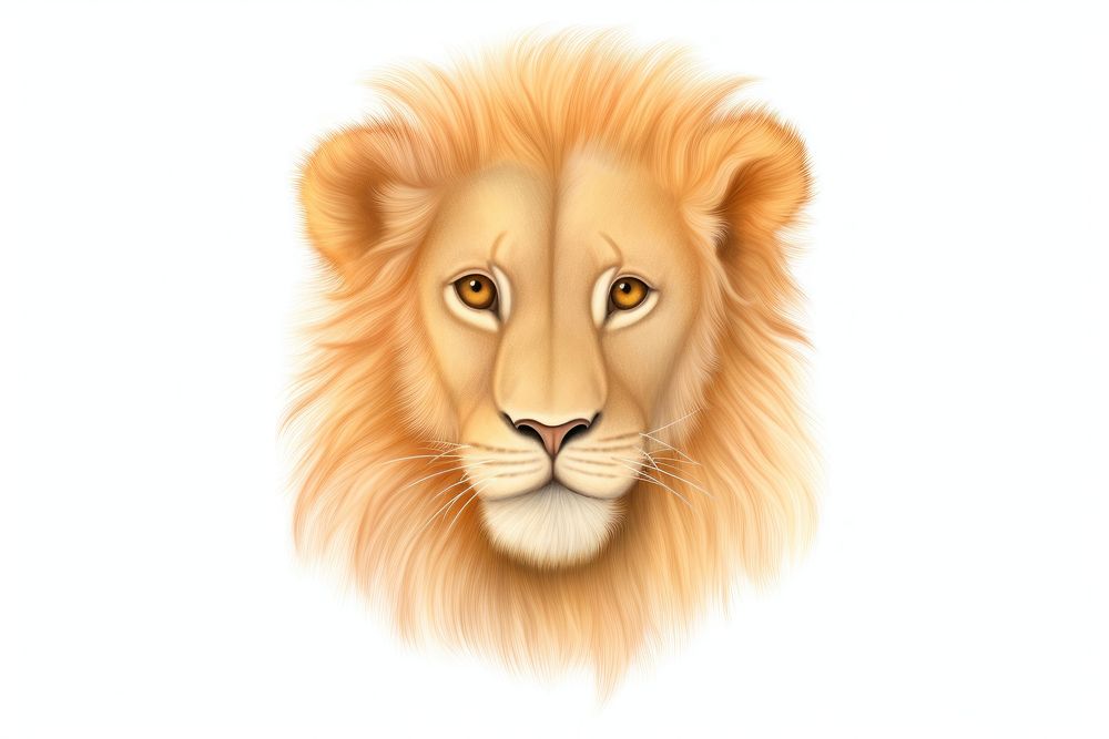 A lion mammal animal white background.