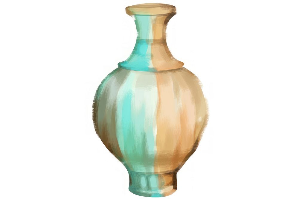 A vase pottery bottle white background.
