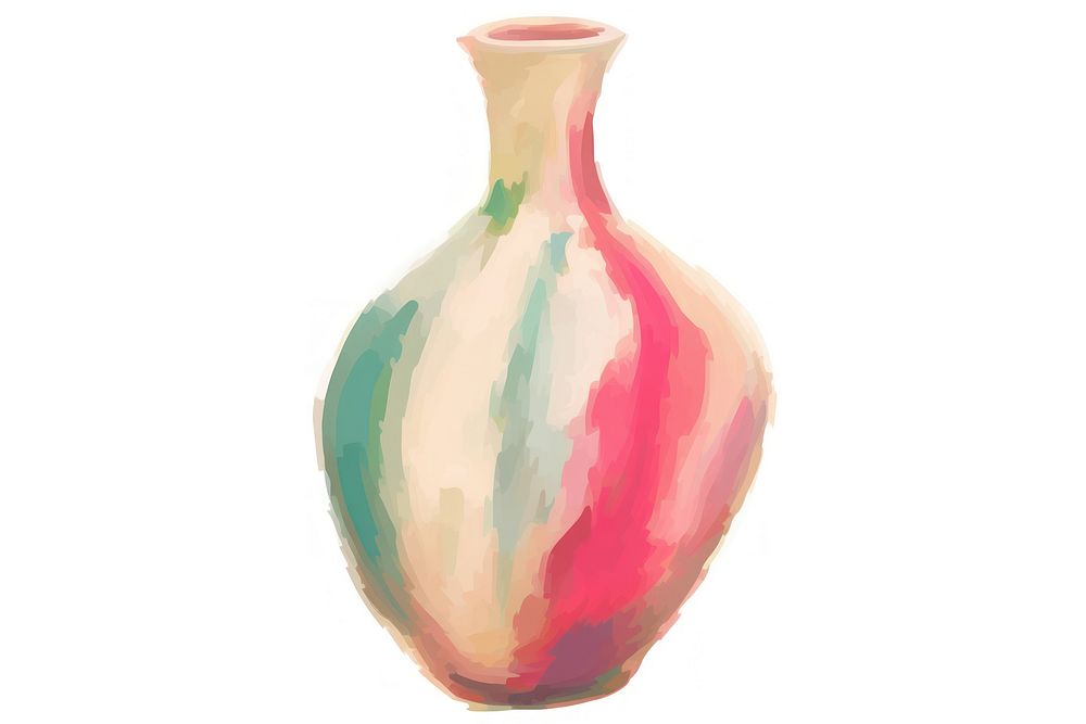 A vase pottery paint white background.