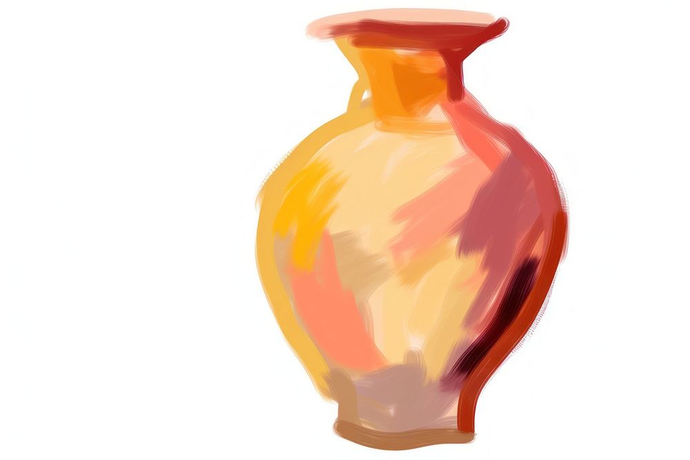 A vase pottery urn white background.