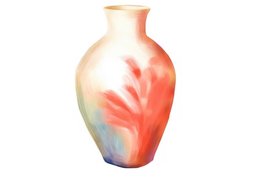 A vase pottery jar white background.