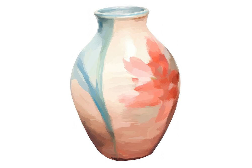 A vase pottery jar white background.