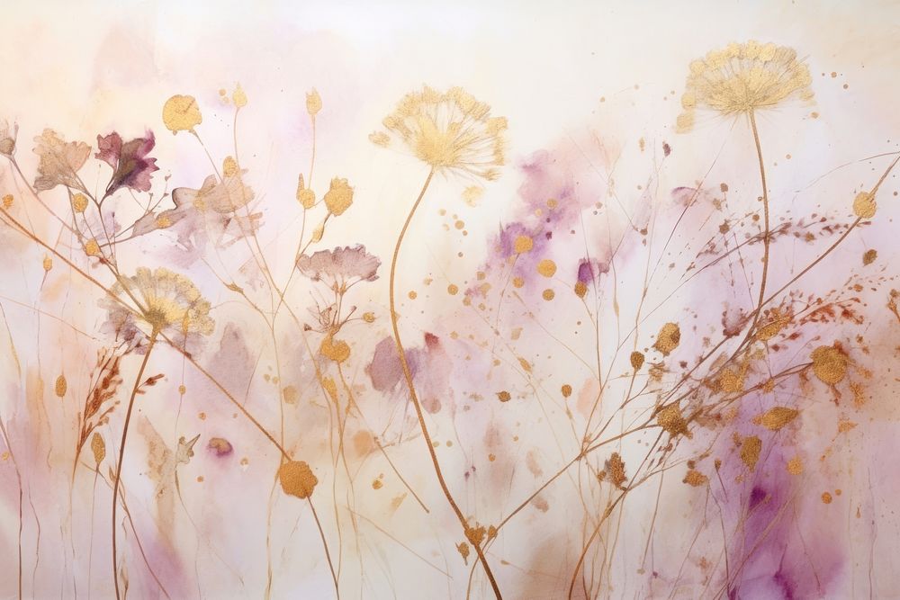 Dried flower watercolor background painting backgrounds pattern.