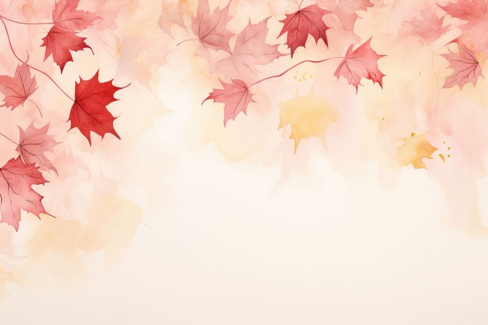 Crimson Maple leaves watercolor minimal background maple backgrounds autumn.
