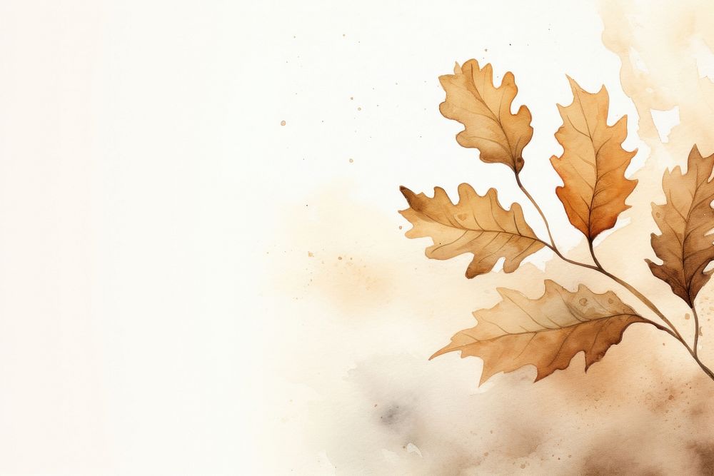 Russet Oak Leaf watercolor minimal background leaf backgrounds autumn.